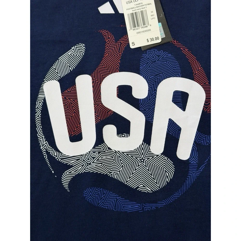 Adidas USA FIFA World Cup 26 Soccer Tee Team Navy Blue KA6088 Womens Small NWT